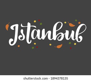 Istanbul modern city hand written brush lettering, isolated on white background. Ink calligraphy. Tee shirt print, typography card, poster design. Vector illustration.
