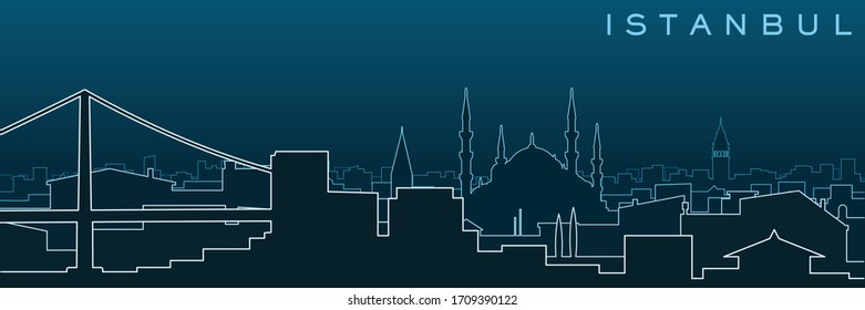 Istanbul Multiple Lines Skyline and Landmarks
