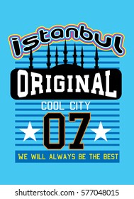 istanbul original cool city,t-shirt print poster vector illustration