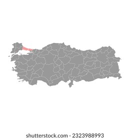 Istanbul province map, administrative divisions of Turkey. Vector illustration.