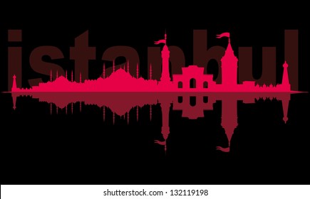 istanbul retro city vector art