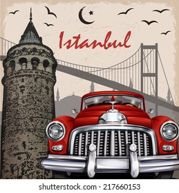Istanbul  retro poster.