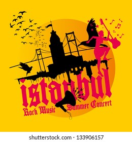 istanbul rock music  vector art