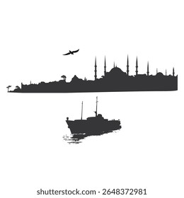 Istambul. Silhueta de Istambul, a capital dos impérios romano e otomano.