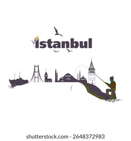 Istambul. Silhueta de Istambul, a capital dos impérios romano e otomano.