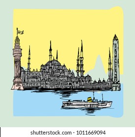 istanbul silhouette graphic design vector art