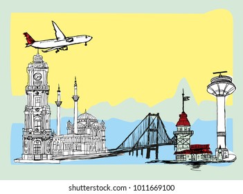 istanbul silhouette graphic design vector art