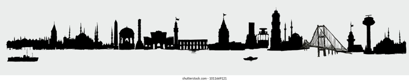istanbul silhouette graphic design vector art