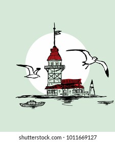 istanbul silhouette graphic design vector art