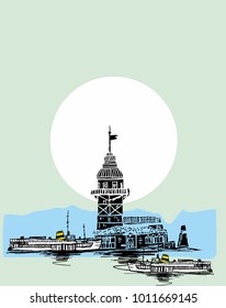 istanbul silhouette graphic design vector art