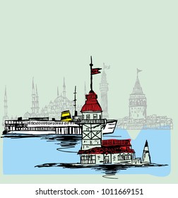 istanbul silhouette graphic design vector art