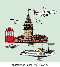 istanbul silhouette graphic design vector art