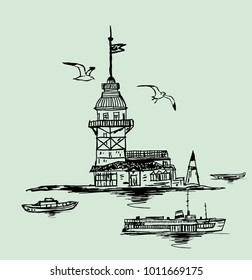 istanbul silhouette graphic design vector art