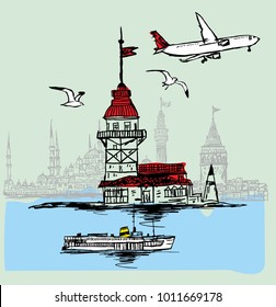istanbul silhouette graphic design vector art