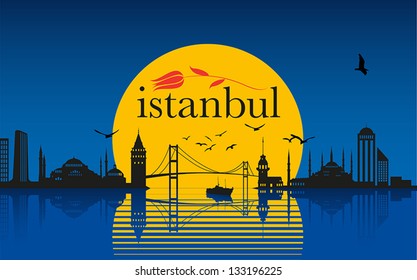 Istanbul Silhouette Vector Art