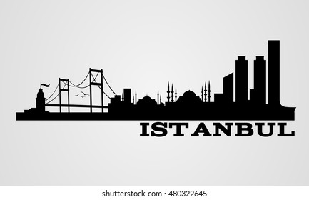 Istanbul skyline vector illustration