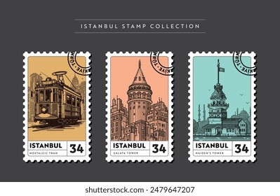 Istanbul Stamp Collection: Historic and Iconic Landmarks