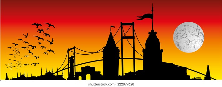 istanbul sunshine vector art