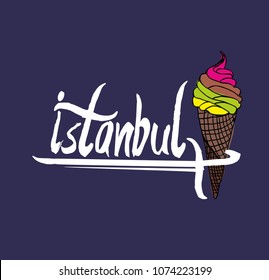 istanbul and sword graphic design vector art