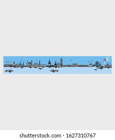 istanbul symbols graphic design vector art