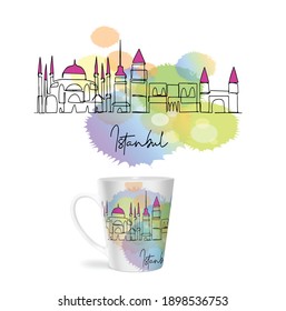
ISTANBUL THEMED PRINT DESIGN VECTOR ILLUSTRATION