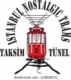 istanbul tram graphic design vector art