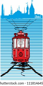 istanbul tram vector art