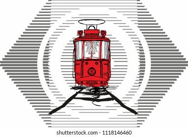 istanbul tram vector art