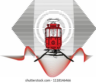 istanbul tram vector art