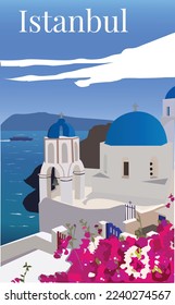 
Istanbul travel  poster in vector