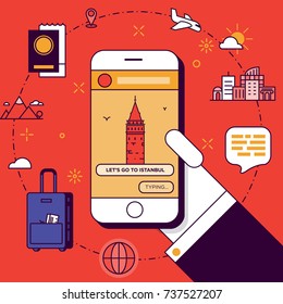 Istanbul Trip Plan with Smartphone in Hand