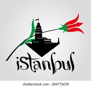 istanbul and tulip vector art