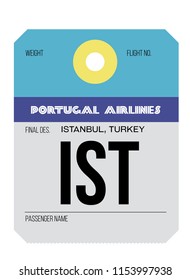 istanbul turkey airport luggage tag