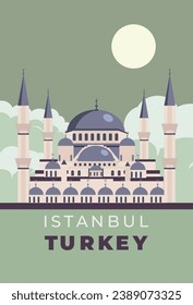 ISTANBUL turkey background illustration for poster card