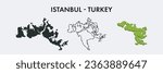 Istanbul Turkey city map set vector illustration design isolated on white background. Concept of travel and geography.
