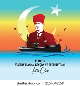 Istanbul  Turkey - May 19: Happy May 19th,Turkish Commemoration of Ataturk youth and sports day.