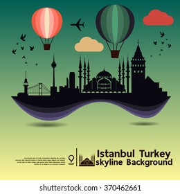 Istanbul, turkey, skyline background and  travel destination, vector Illustration