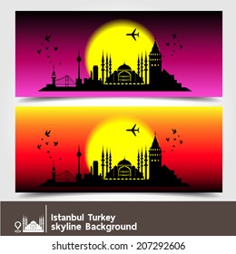 Istanbul, turkey, skyline background, vector Illustration