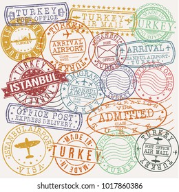 Istanbul Turkey Stamp Vector Art Postal Passport Design Badge.