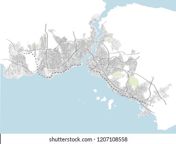 Istanbul (Turkey) street network vector map
