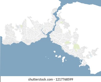 Istanbul (Turkey) street network vector map