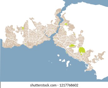 Istanbul (Turkey) Street Network Vector Map