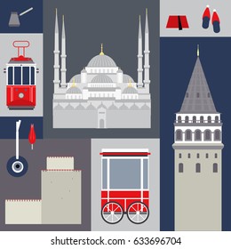 Istanbul, Turkey. Vector illustration.