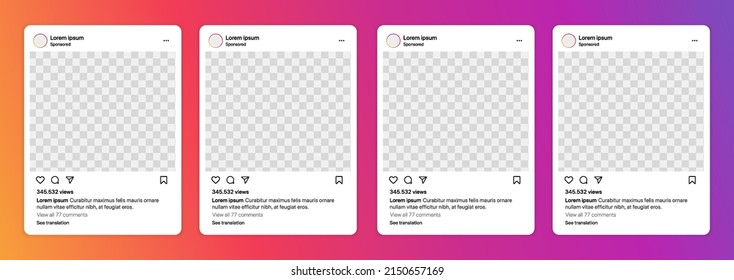 Istanbul, Turkey-March 29, 2022: Instagram Carousel Post Template Mockup. Mobile App Interface With Blank Pictures, Editable Posts. Scroll Frame Pages, Social Media Photography.