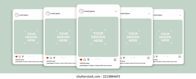 Istanbul, Turkey-October 10, 2022: Instagram Carousel Post Template Mockup. Mobile App Interface With Blank Pictures, Editable Posts. Scroll Frame Pages, Social Media Photography.