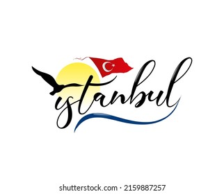 istanbul. Vector logo. Banner or emblem, travel blog or social media.
