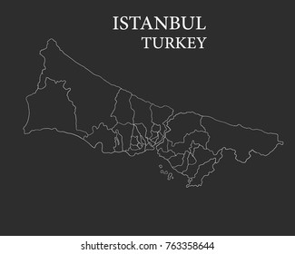 Istanbul Vector Map. Turkey map, Hand draw istanbul map. detailed.