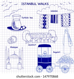Istanbul walks.Sketch.