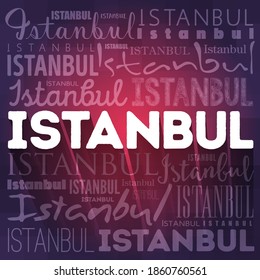 Istanbul wallpaper word cloud, travel concept background