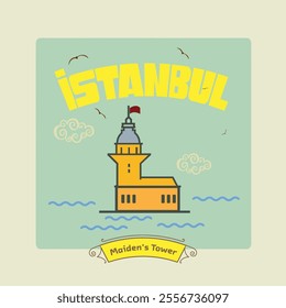 istanbul'un önemli simgelerinden kız kulesi vectör 
Translate:Maiden's Tower, one of the important symbols of Istanbul, vector